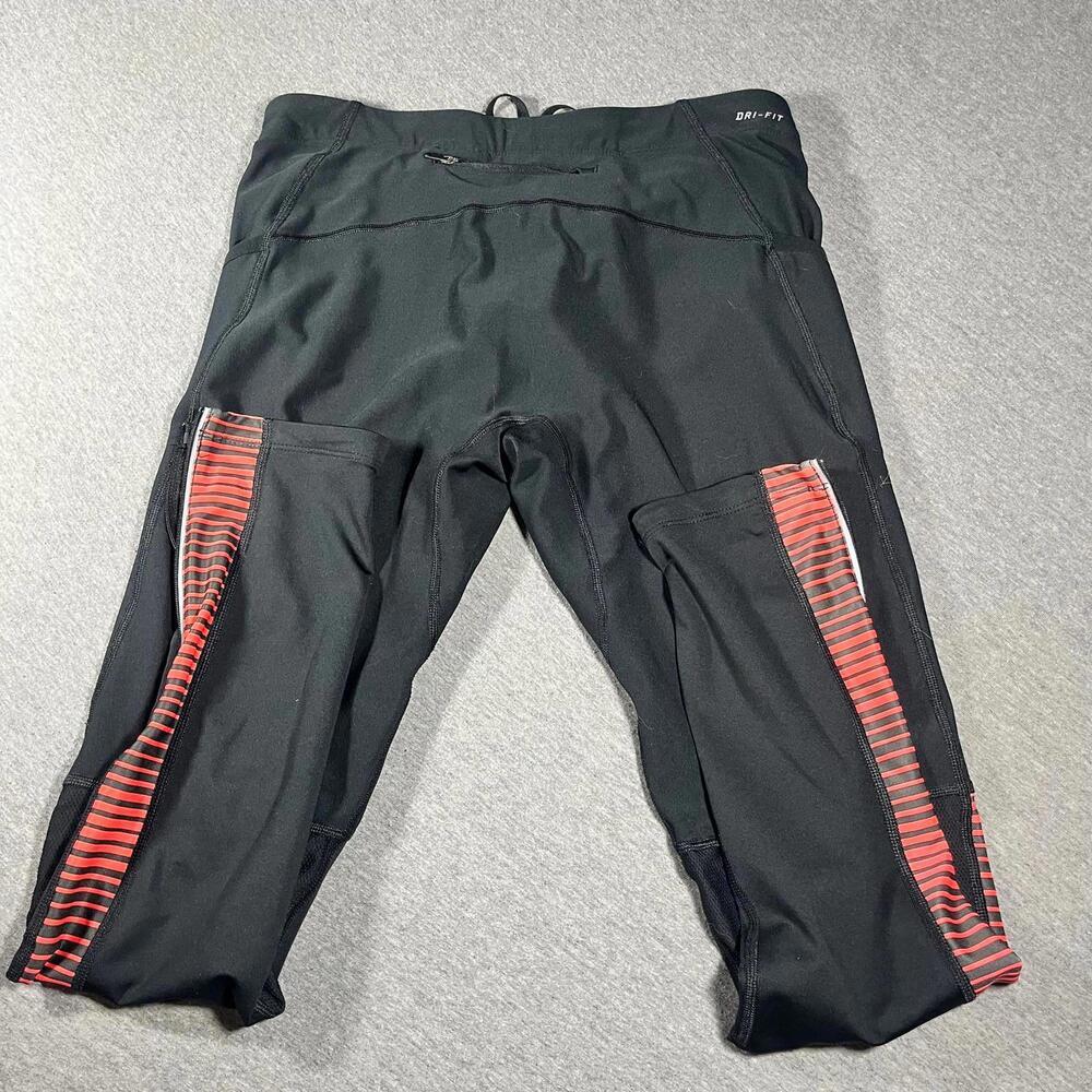 Nike Leggings woman’s XL Black and Red Activewear Sweatpants - Picture 6 of 7